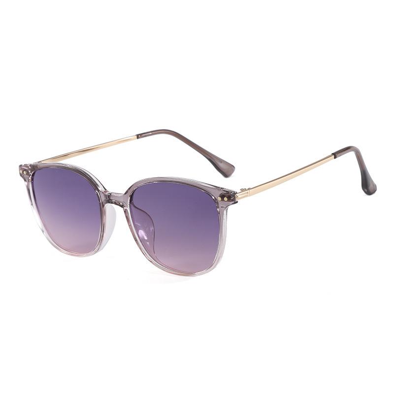 Retro Large Frame Women's Polarized Sunglasses - Tea-Colored, UV & Sun Protection, Perfect for Driving, Slimming Effect