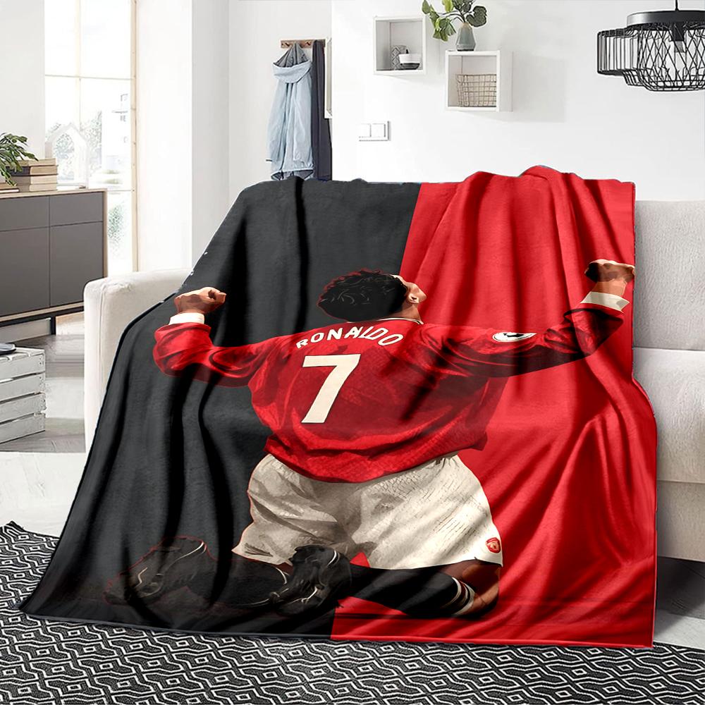 Soccer Player Action Blankets Flannel Printed Breathable Warm Throw Blanket for Home Office Bedspreads 0708a147