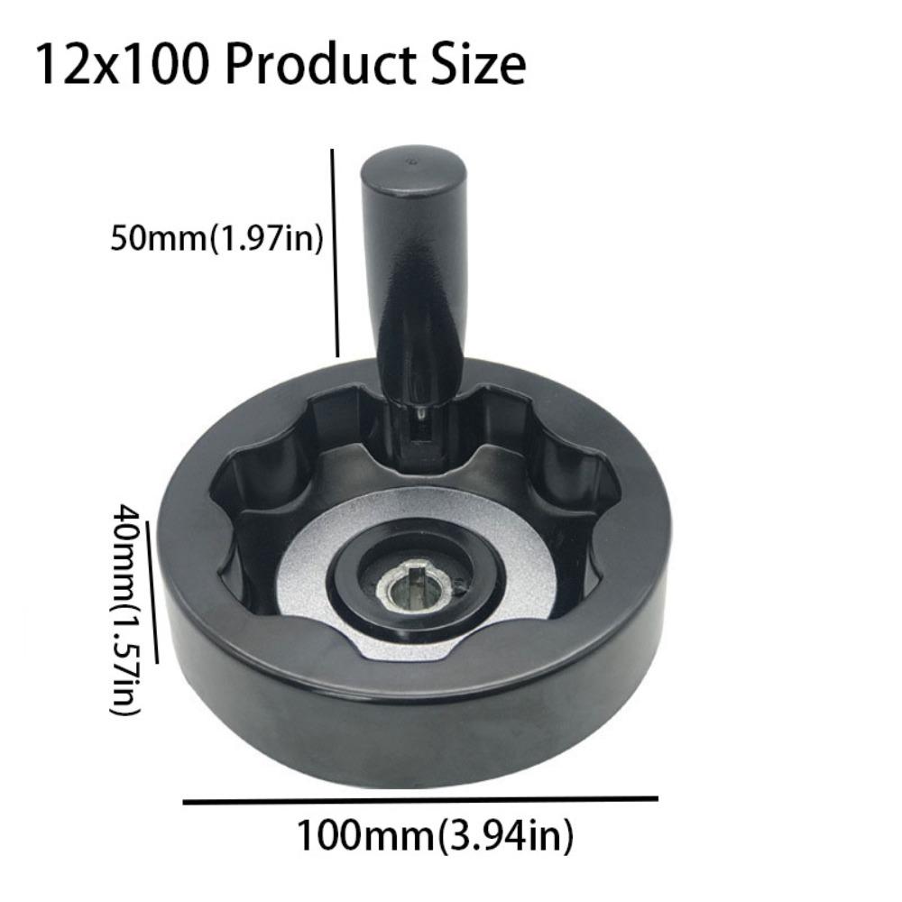 

Black Revolving Handle Internal Wave Grip Turntable Handle Vertical Milling Machine 12x100