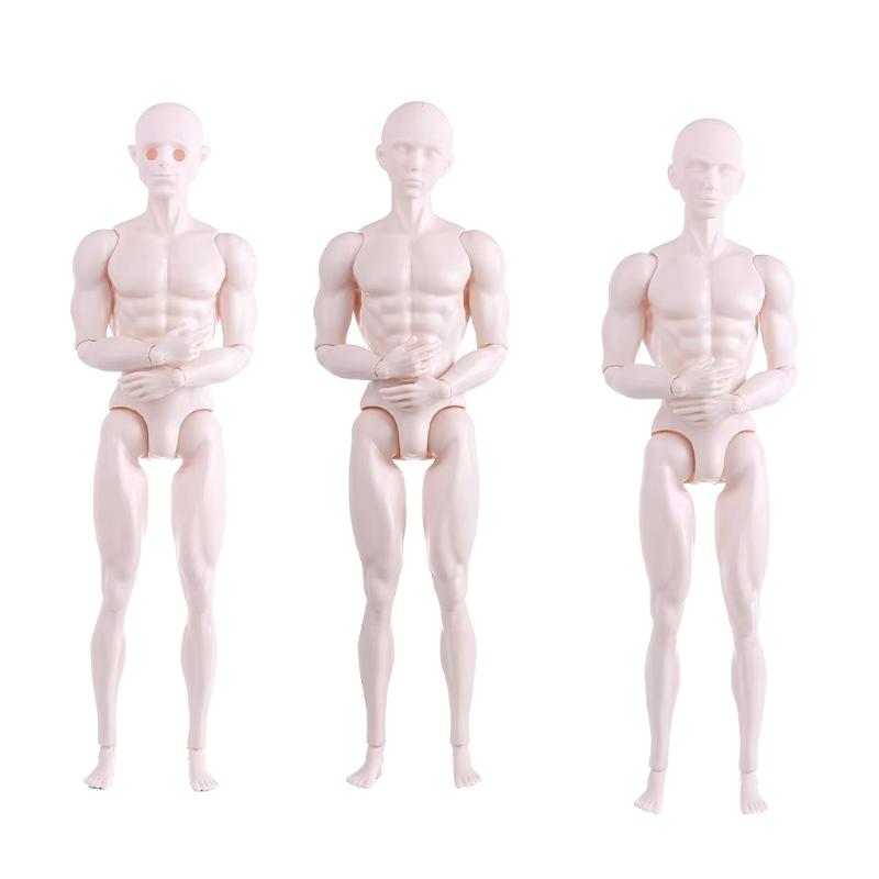 Unbemalte männliche Puppe Nackter Körper Figur Schaufensterpuppe für Bastelmodell Projektpuppe Actionfigur für Kugelgelenkpuppe