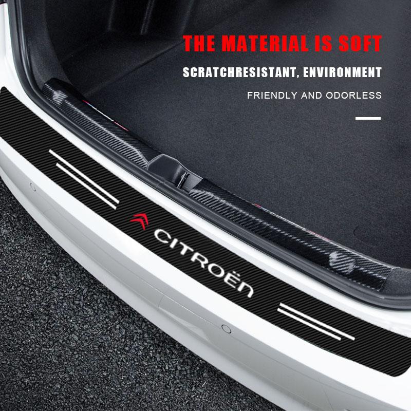 1 st Kolfiber Bil Bakre Stötfångare Bagagelucka Skydd Skyddad 3D Klistermärke För Citroen C1 C2 C3 C4 C5 C6 C8 C4L DS3 DS4 DS5 LS DS6 Picasso