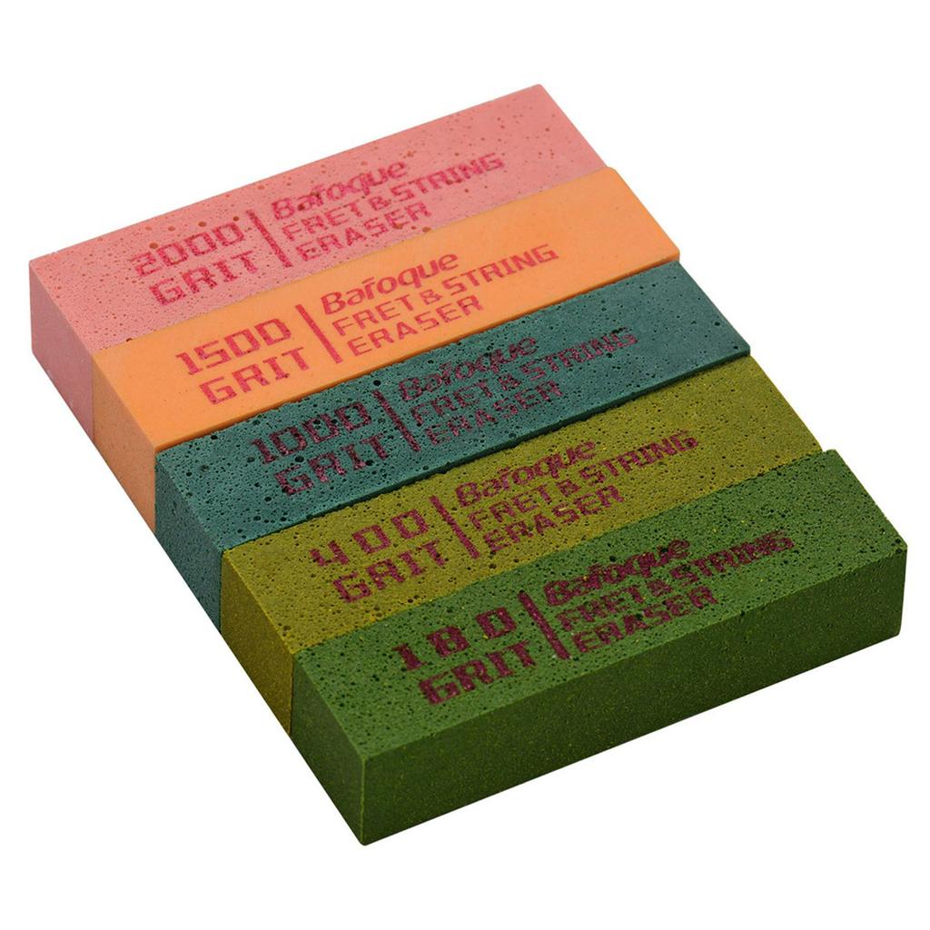 Guitar Fret Erasers Fret Polishing Abrasive Rubber Block, Fret Cleaning Polish Kits for Fretwire String, Set of 5 Grits