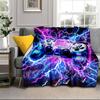 Electric Gaming Control Blanket Flannel Blanket for Bed, Sofa, Camping, Hiking, Picnic Essentials, Gift for Family Fan Gifts