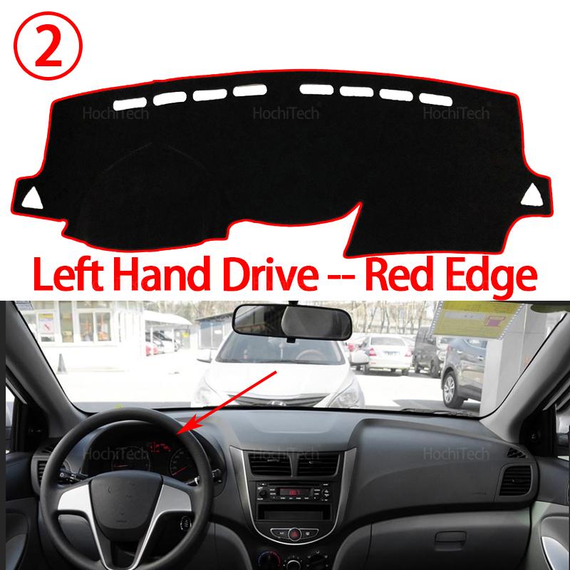 For Hyundai Solaris Accent 2011-2017 RB High Quality Dashboard Mat Dashmat Cover Pad Sunshade Carpet Car Accessories