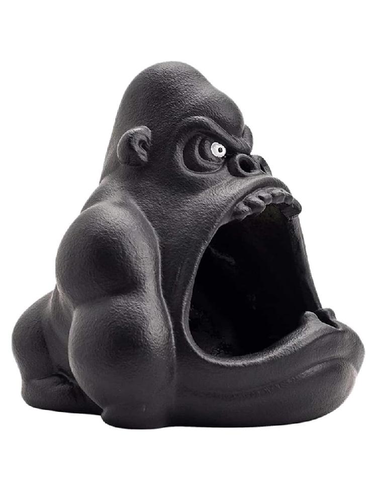 Ceramic Cartoon Gorilla Orangutan Ashtray Creative Gorilla Ashtrays Home Anti-flying Ash Ornament Smoking Accessories Decoration