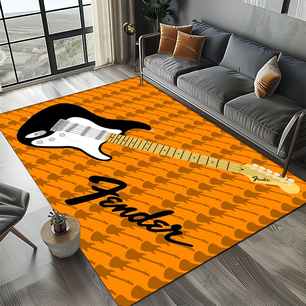 27 Styl Nowy Fender Retro Gitara Instrumenty Muzyka Dywan 3D do Salonu Sypialni Domu Dekoracja Sofy, Antypoślizgowa Mata Podłogowa