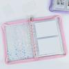 Zipper Binder Transparent Window Design Star Pattern PVC Cover Card Organizer with Multiple Slots Portable Card Holder Binder for Idol Cards Photo