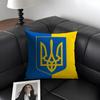 Ukraine Flag Aesthetic Hot Cushion Cover Natural Linen Organic Fabric Double-Sided Printing Sofa Home Decor Gift Pillow Case