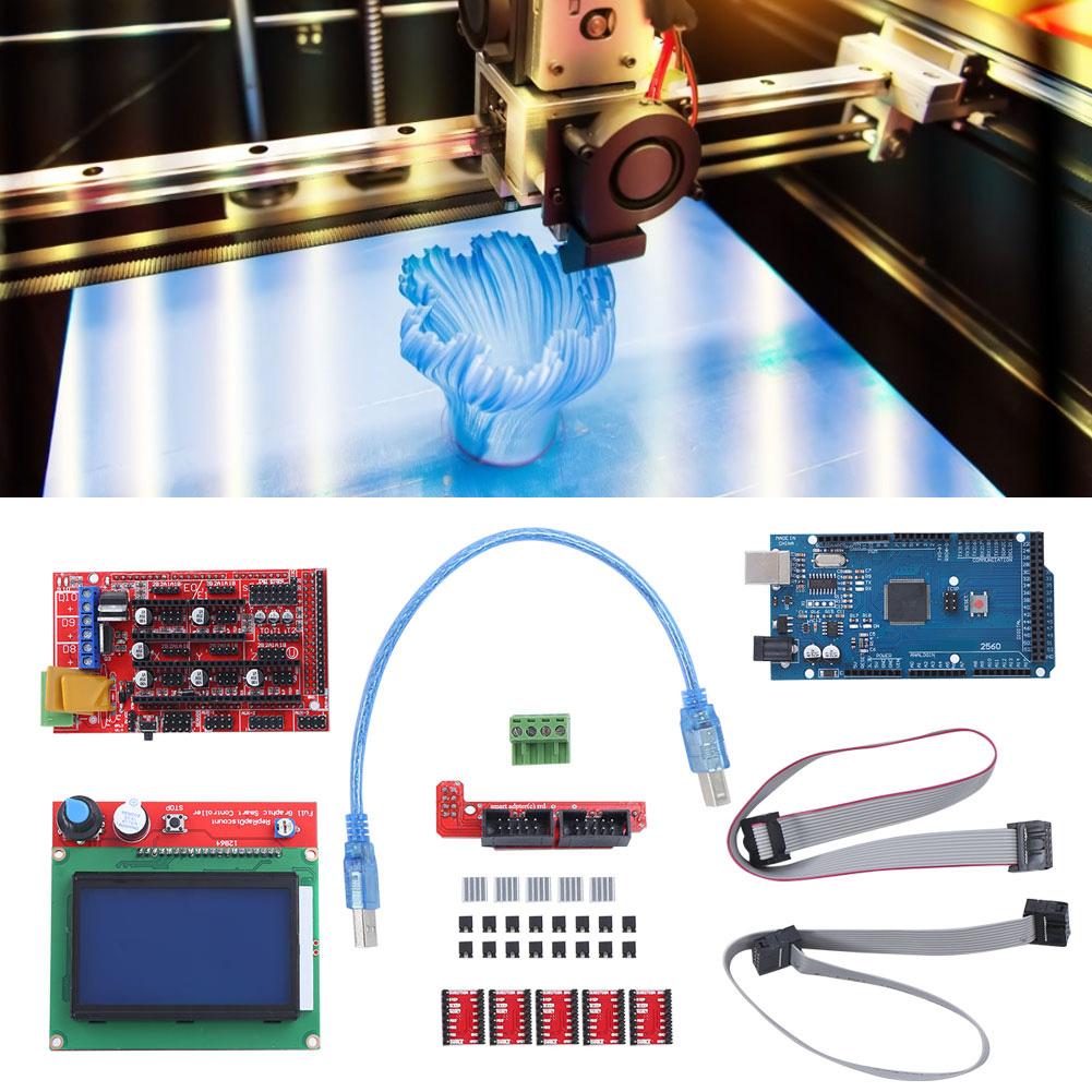 3D Printer Kit with for Mega 2560 Board for RAMPS 1.4 Controller 12864 LCD A4988 Driver
