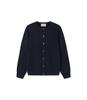 Blackbrown Round Neck Cable Knit Cardigan [Navy]