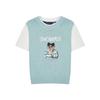 Teenie Weenie Women's Bear Patchwork Short Sleeve Knit Sweater