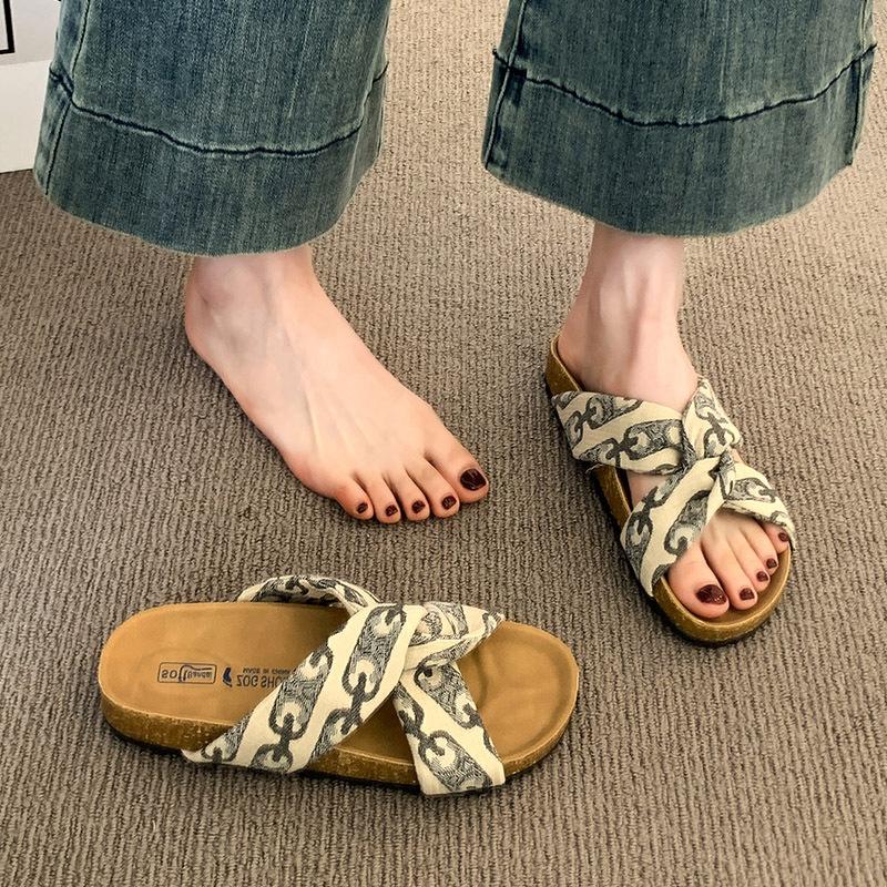 Fashion Shoes Low Rubber Rome Fabric Hoof Heels PU Low Shoes Hoof Heels Fabric Rome PU