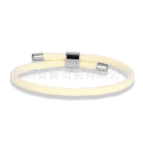 Adjustable Multi-Color Milan Rope Stainless Steel Bracelet, Male And Female Couples Red Hand Rope