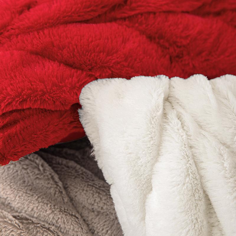 Pletený Kroucený Polštář Jednoduchý Trojrozměrný Imitace Králičího Sametu Povlak na Polštář Plyšový Vyšívaný Noční Stolík Pohovka Povlak na Polštář