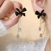 Silver Needle Diamond Bow Earrings Simple and Versatile High-quality Stud Earrings Women's Niche Light Luxury High-end Earrings