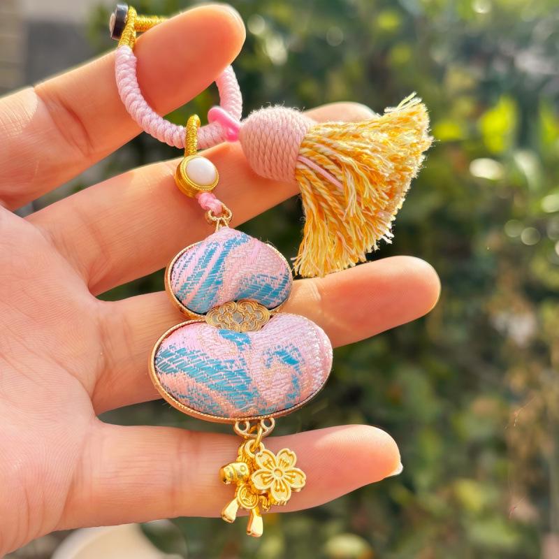 Pure Handmade Song Brocade Horse Pendant Charm – Double-Sided Fortune & Prosperity Tassel Ornament