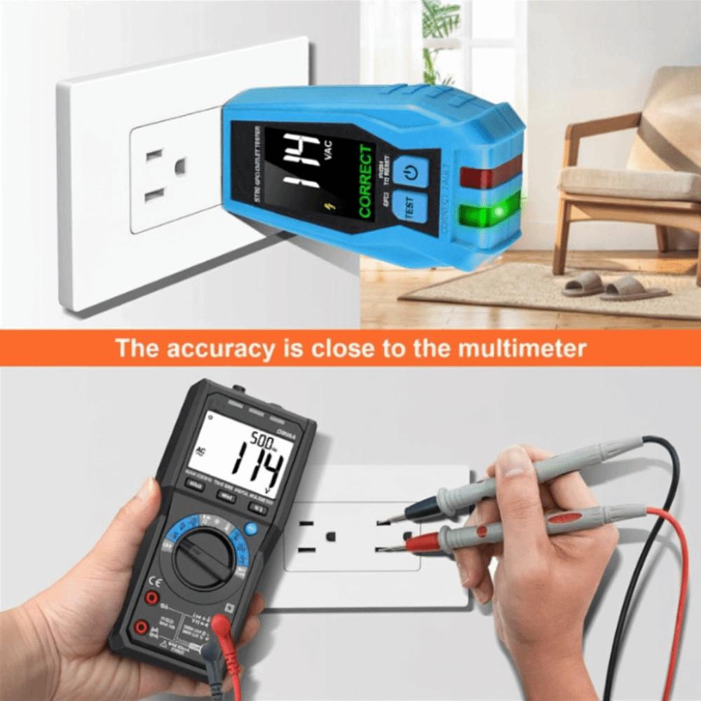 Color Screen Outlet Tester LCD Display Receptacle Tester GFCI Tester  Standard Electrical Outlet