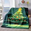 2026 New Arrivals Tree at Night Flannel Blanket DoubleSided AllSeason Sofa Throw with Snowflakes & Ornaments, Contemporary Holiday Decor for Couch, Be