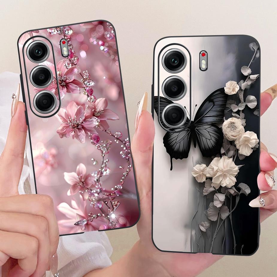 For Tecno Camon 40 Pro 5G CM7 Case Luxury Butterfly Painted Cover Soft TPU Phone Case For Tecno Camon 40 Camon40 Pro 4G CM6 Bags