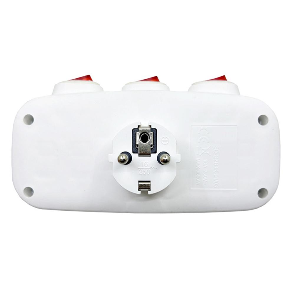 For Electric Shavers 3-Port Socket Flexible Control 150.5*83*81mm 16A 250V Rating 3680W Maximum Power Flame-Retardant PP