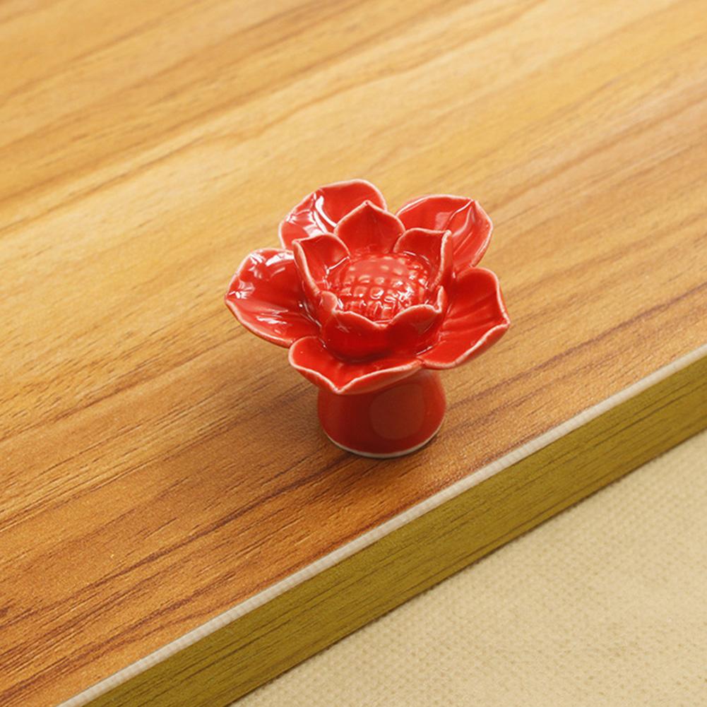 

Керамическая дверная ручка в форме цветка лотоса для ящика, шкафа, гардероба, мебельная ручка (зеленый)