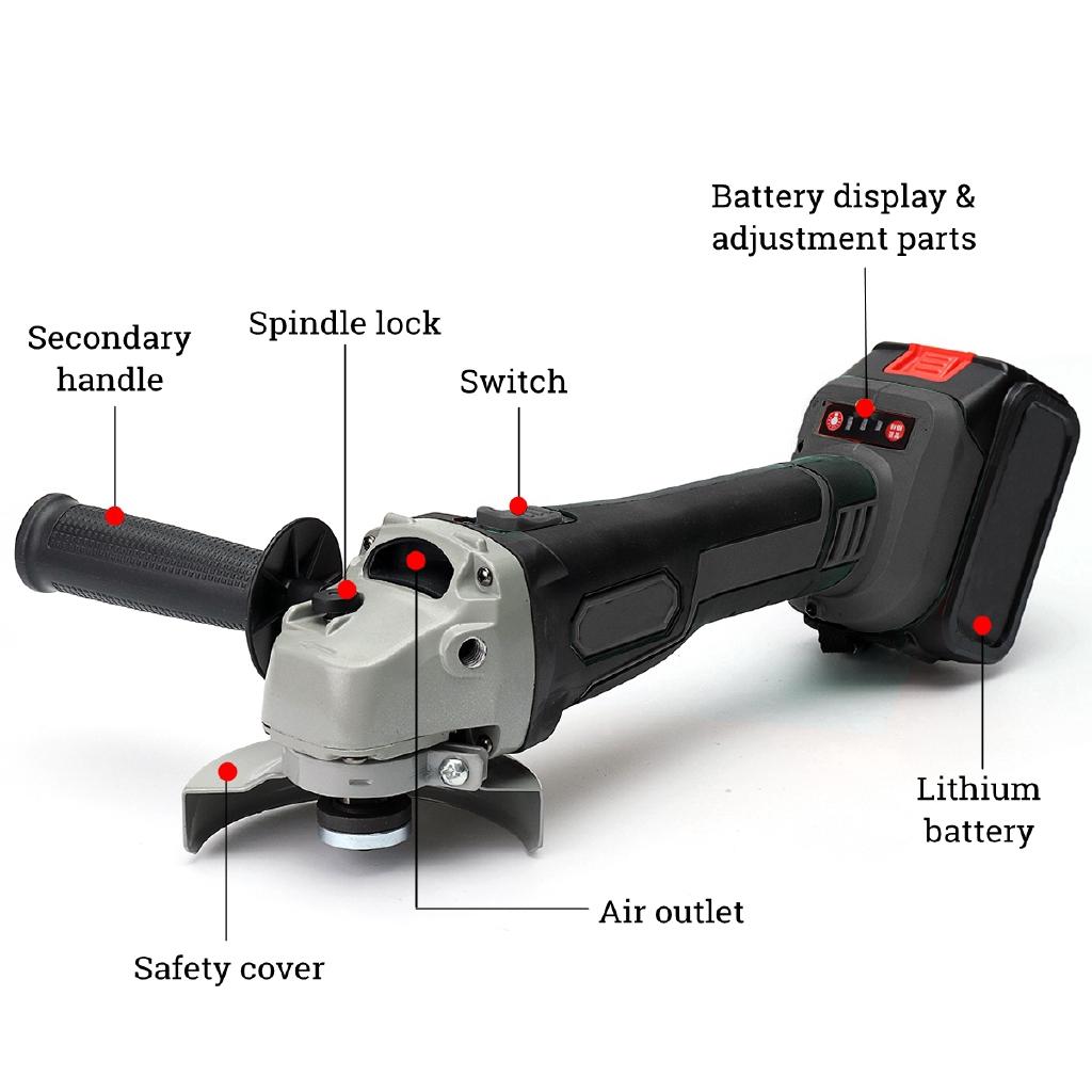 21800mah/29800mah Electric Angle Grinder Cordless Polisher Polishing Tool Set 188VF/218VF New