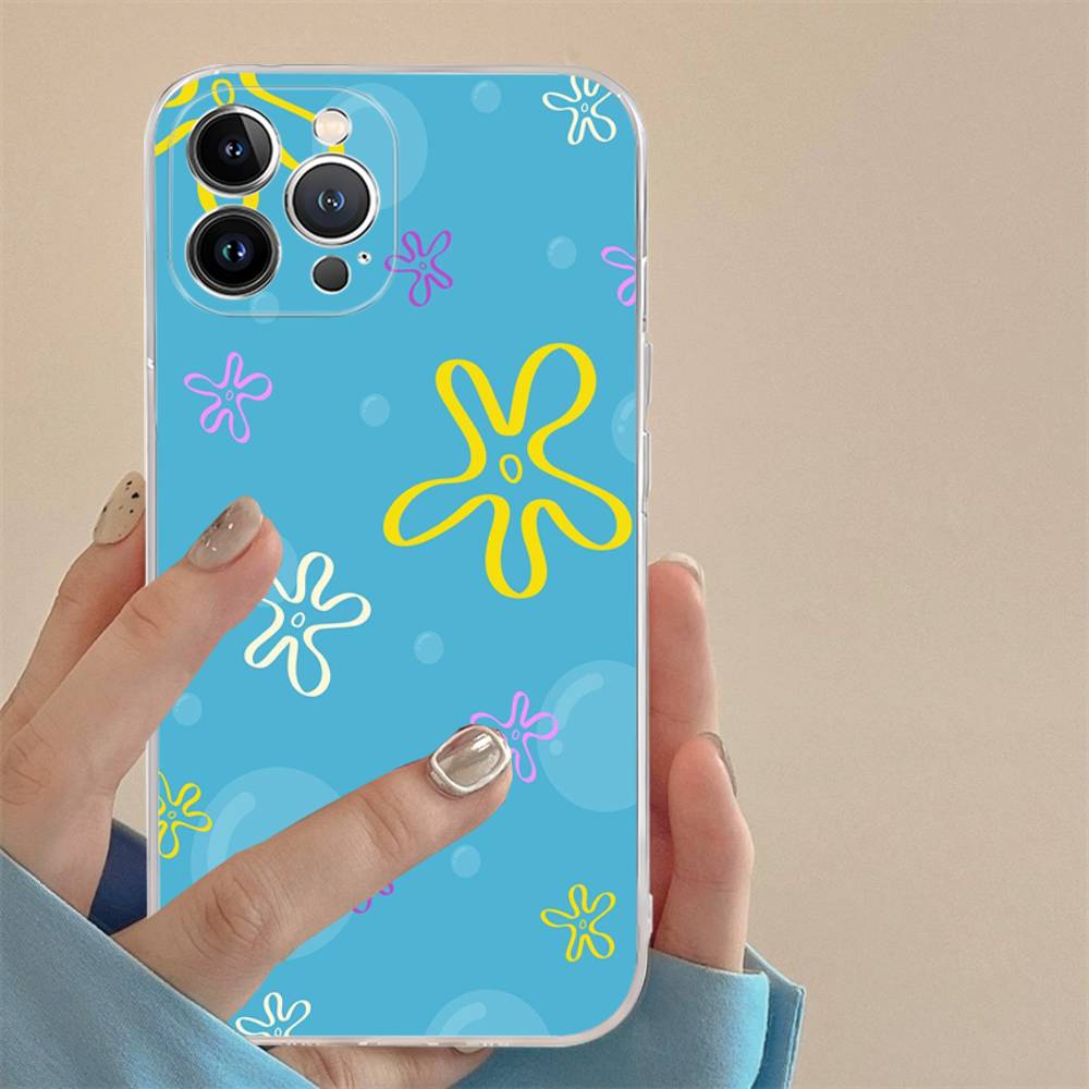 Cute SpongeBob Dolls Phone Case for iPhone 17 16 15 14 13 12 11 Pro Max Plus Soft Cover Personalized DIY