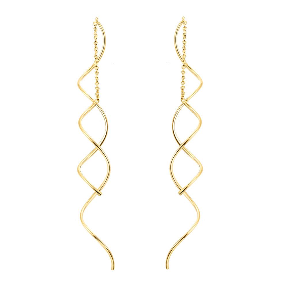 ZHOUYANG Chain Earring For Women Simple Style None Stone Rose Gold Color Ear Line Fashion Jewelry ZYE236 ZYE237