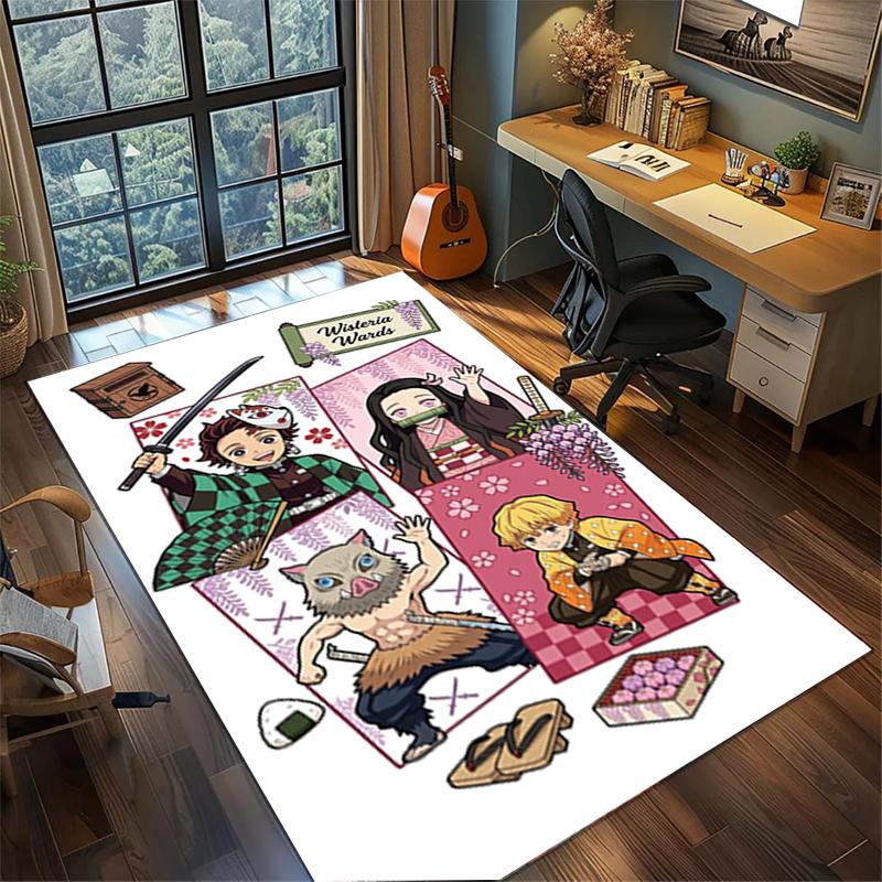 Large Area Carpet "Demon Slayer" Non Slip Washable Floor Mat Home Bedroom Gamer Decor—kwq22