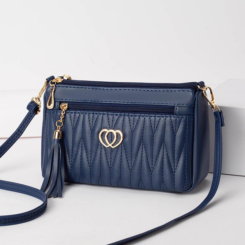 Women's Mini Messenger Bag: High-End Tassel Soft Leather for Middle-Aged Women