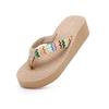 Women's Fashion Trend Anti Slip Wear-resistant Comfortable Soft Bottom Ethnic Style Flat Heel Flip Flops