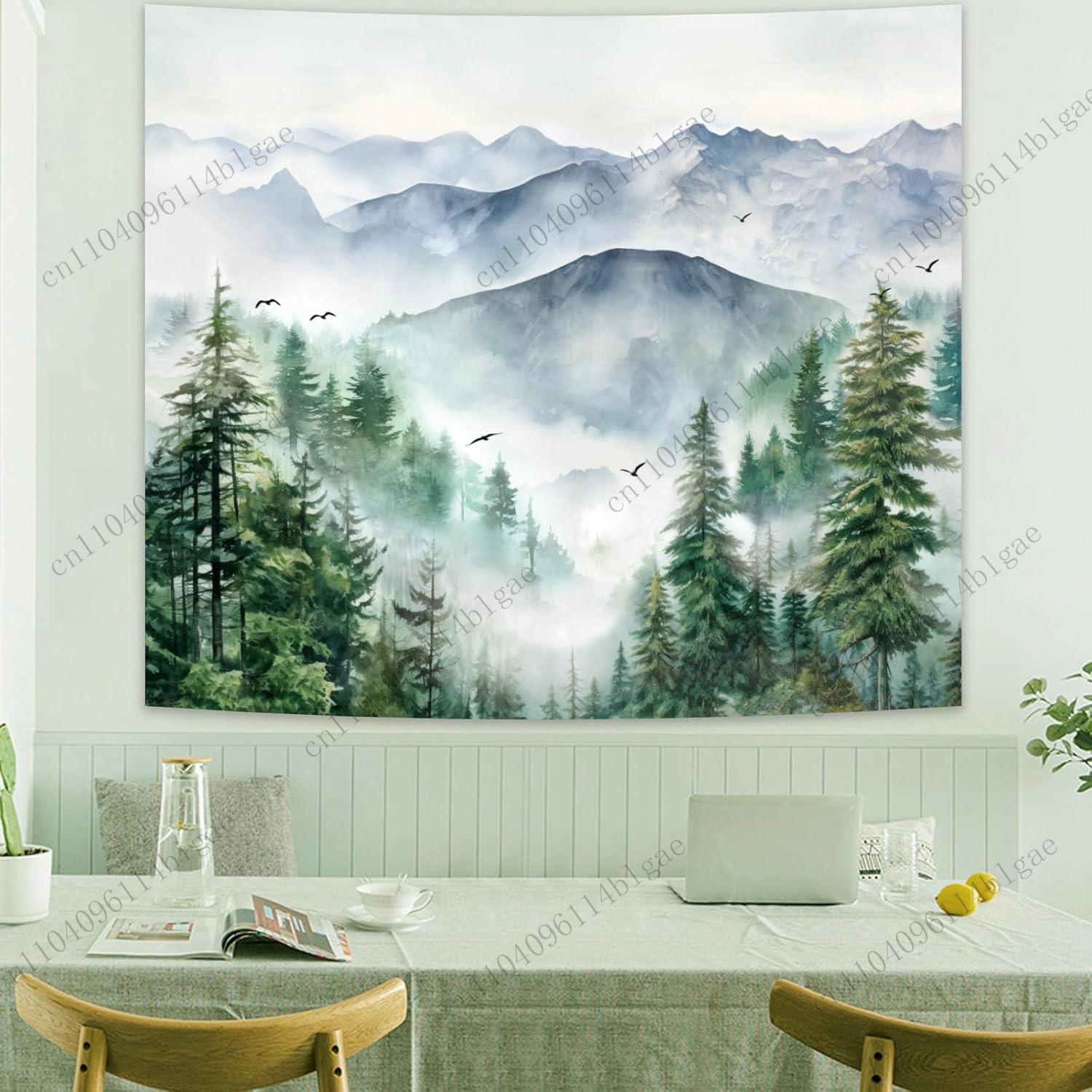 

Гобелен в японском стиле, пейзажный фон, ткань для изголовья кровати в спальне, ткань для украшения стен, ткань для общежития, подвесная ткань 29x37in