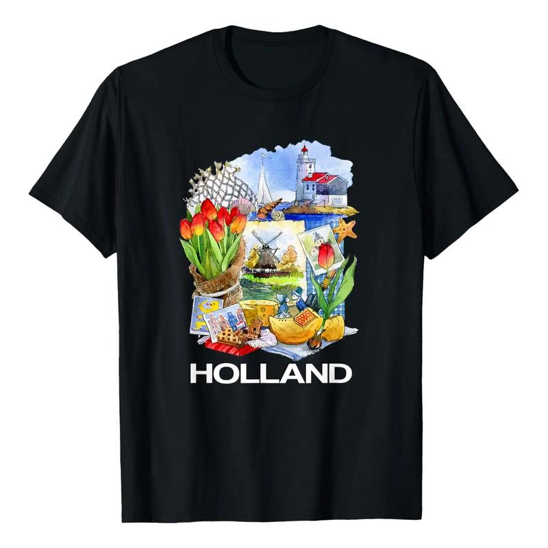 Holanda, Atributos Holandeses, Canales, Tulipanes, Molinos D S разноцветный