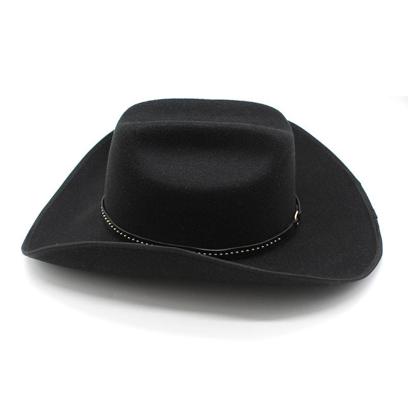Western Cowboy Hat With Large Brim And Waterwave Embroidery For Summer Outdoor Wear