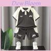 Stylish Boys Summer Outfit Set Short Sleeve Polo Shirt Two Piece Cotton Sports Wear