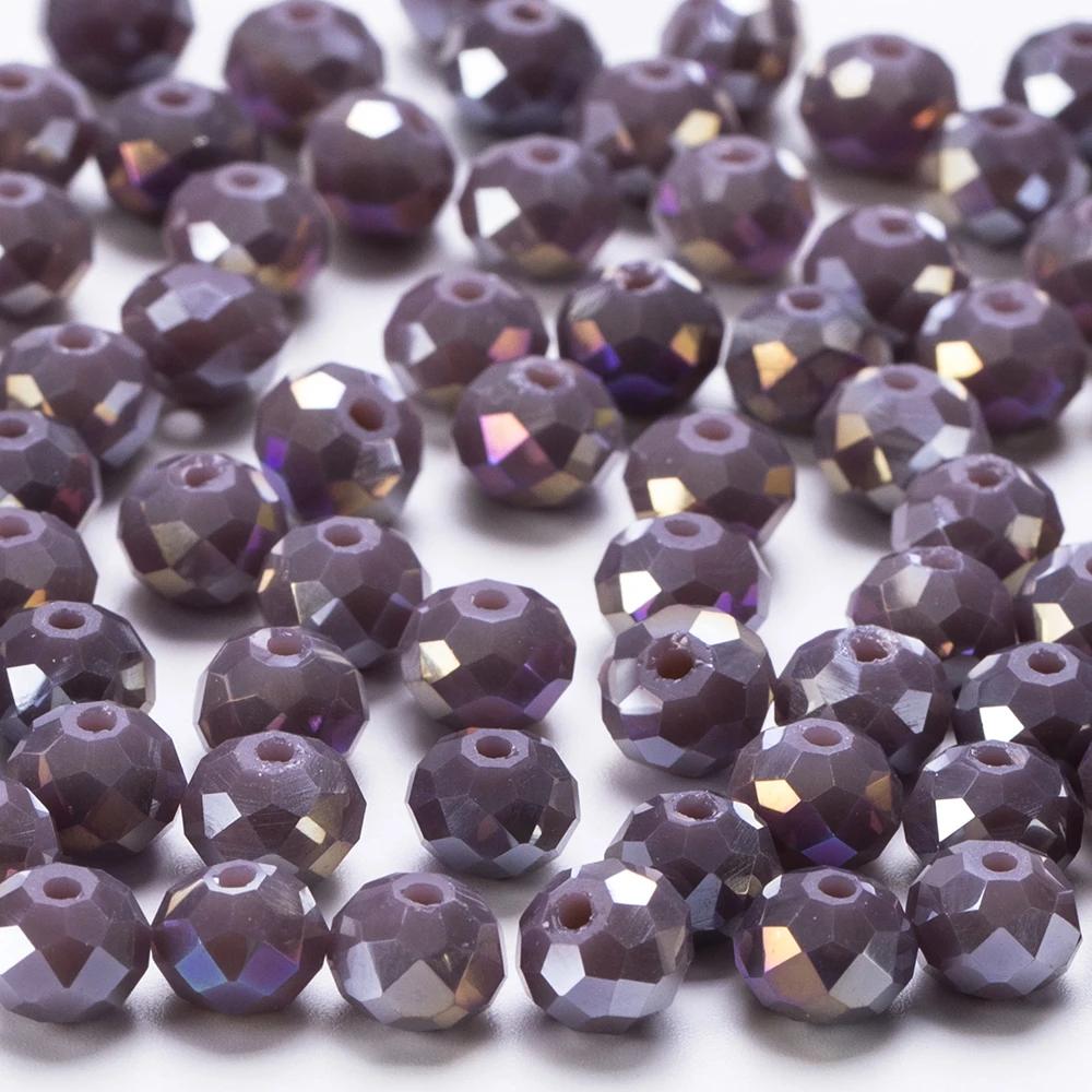 4 6 8 mm Rondell Kristallpärlor Fasetterade Porslinsglas Pärlor Lösa Avståndspärlor för Smyckestillverkning Handarbete Armband Halsband