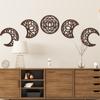 5 Pcs Moon Phase Wall Decor Hanging Wooden Moon Wall Art Nordic Moon Phases Wall Art Boho Moon Decor For Room Bar Ornament