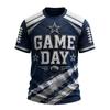 Herren Casual Rugby-Print Hals Kurzarm T-Shirt, Passform