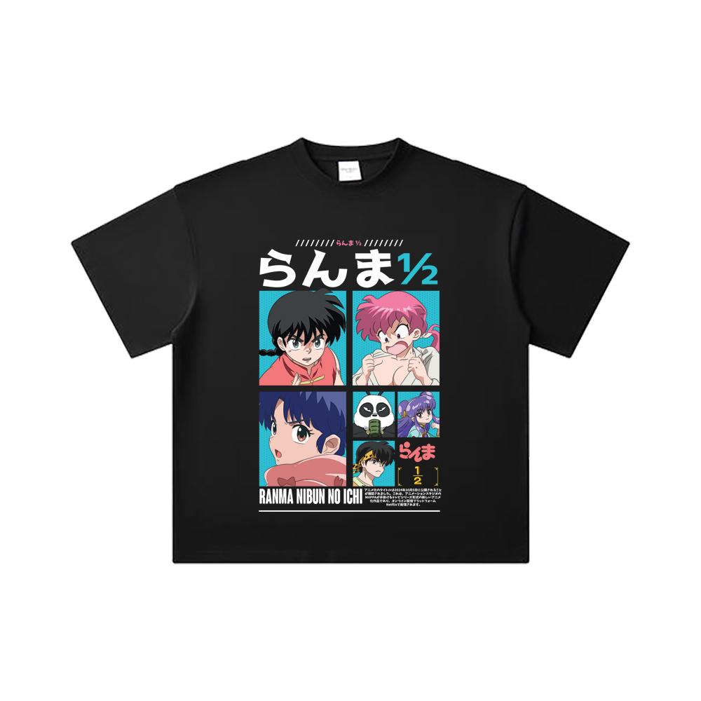 260 GSM Double Yarn 32 Count 100% Cotton Ranma 12 V1 Print Unisex Heavy Cotton T Shirt
