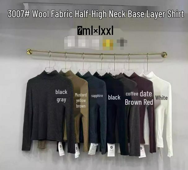 

Korean Style Solid Color Long Sleeve Plus Velvet Slimming Base Layer Top L черный серый