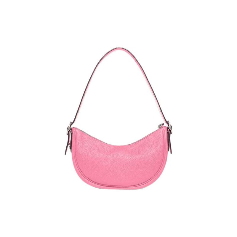 COACH Luna 27 zipper closure soft pebbled leather hand-held crossbody shoulder bag women's floral pink
