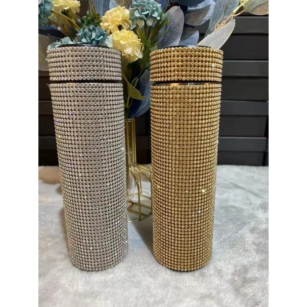 500ml nerezové termosky Vakuové baňky Bling Diamond Drink Láhev na vodu Izolovaný šálek Cestovní pro dívky Dárek