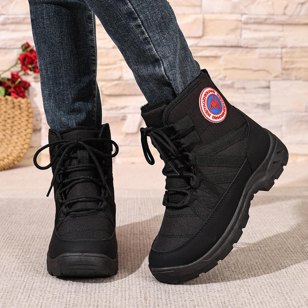 Shoes: Women's New Fleece Warm Snow Boots In Winter, Casual and Comfortable, Non-slip Plus-size High-top Cotton Boots