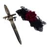 Halloween Flower Garter with Pirate Daggers Leg Rings Swords Leg Holsters for Women Halloween Pirate Dressing Up Props