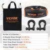 SucceBuy Off-Road Winch Recovery Kit W/30000 Lbs Polyester Tow Strap 44,092 Lbs D-Ring Shackles Storage Bag for ATV Jeep