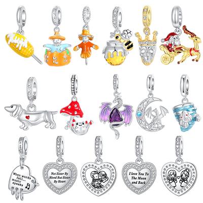 Kupfer Vogelscheuche Mais Krötenpilz Pilz Frosch Biene Anhänger Charm Passend für Original Armbänder Damen DIY Schmuck Geschenk