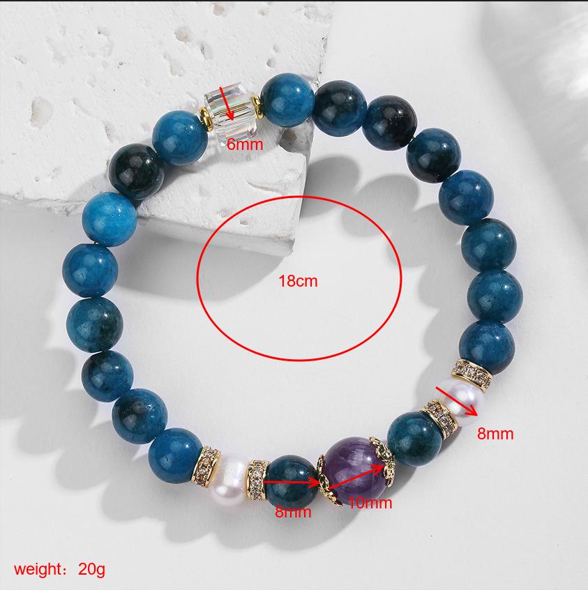 Bohemian Natural Strawberry Crystal & Lapis Lazuli Beaded Bracelet
