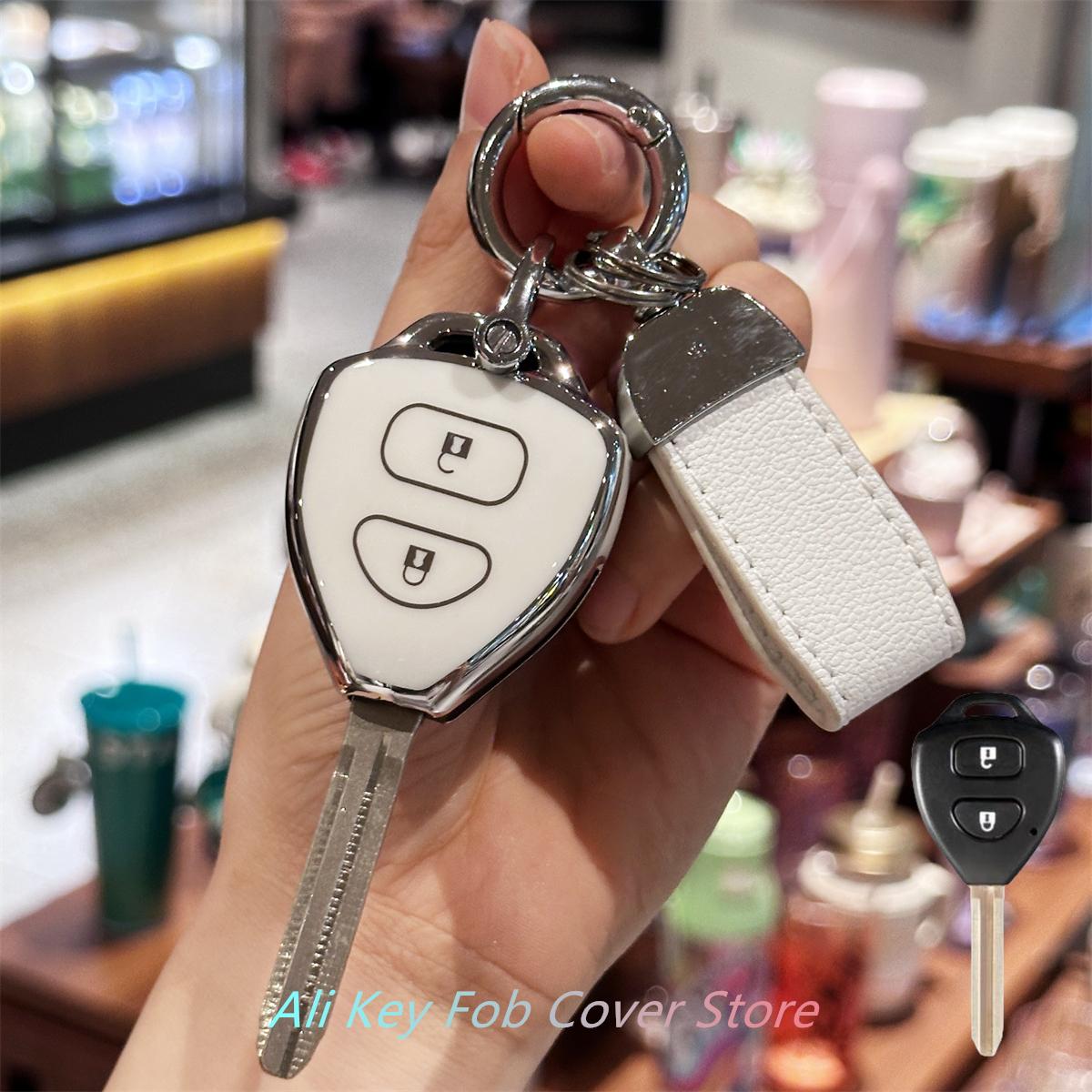 

Чехол-брелок с брелоком, автомобильный брелок для Toyota Corolla VIOS Camry Yaris RAV4 HiLux Cruiser Fortuner, 2 кнопки, автомобильный пульт дистанционного управления