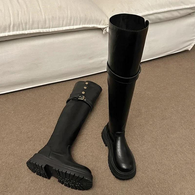 Women's High Over The Knee Boots Trendy Retro Fashion Winter Walking Snowmobile Boots Outdoor 2025 Botas De Invierno Para Mujer