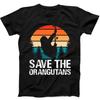 Save The Orangutans Homage Monkey Jungle Funny Gift Tee Black T Shirt 283